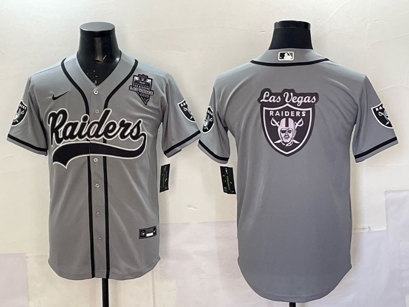 Men 2025 Oakland Raiders Blank Grey 3th generation Joint Name Nike Limited NFL Jersey style 072